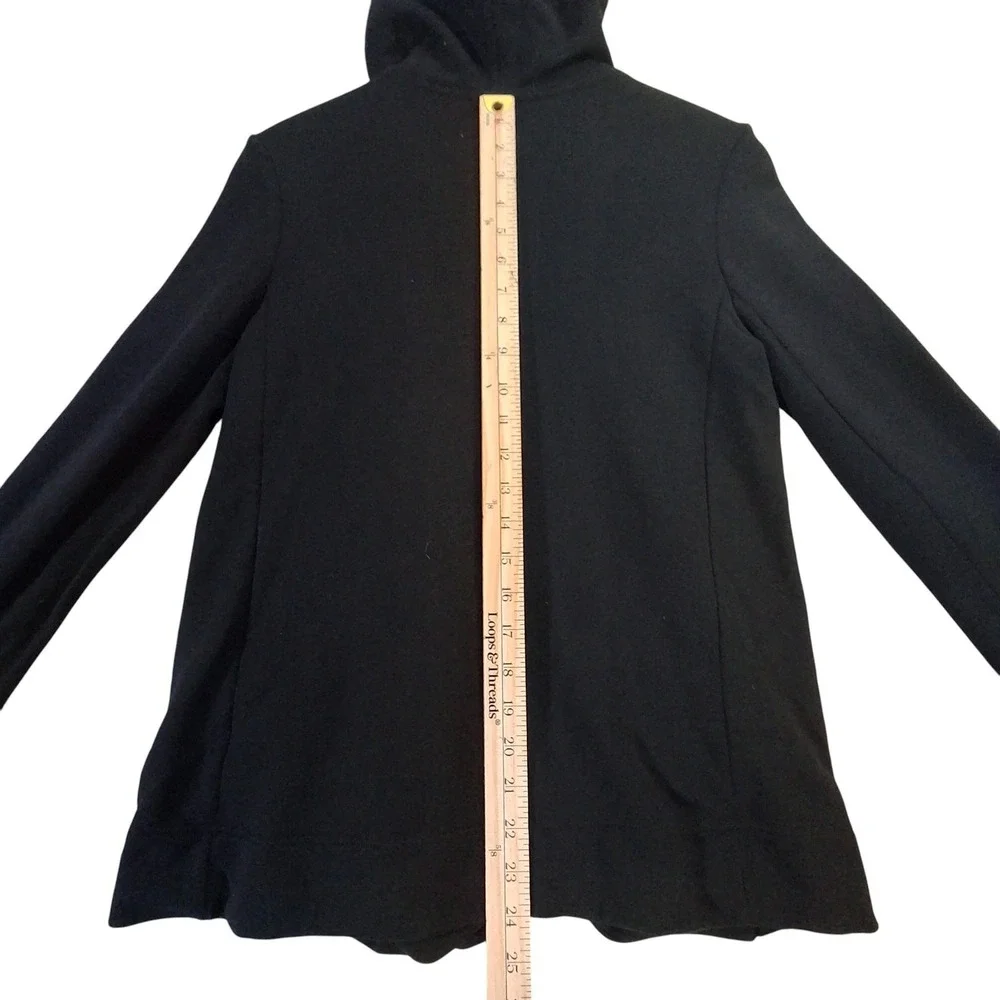 James Perse Full Zip Hoodie Women's Size 2 Black Full Zip Hoodie Casual Jacket